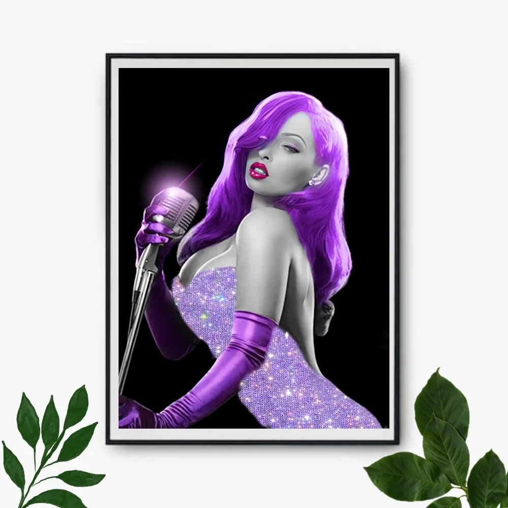 jessica rabbit purple dress Jessica Rabbit | Art | Jessica Rabbit Color Pop Purple Dress Bling Print  Embellished